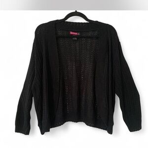 Boho Goth Say What? Black Knit Cardigan size 3X